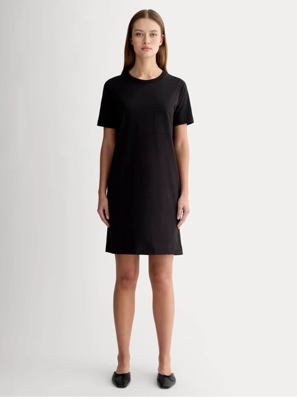 Everlane The Organic Cotton Weekend Tee Dress Black XXS NWT Pocket Short Sleeve